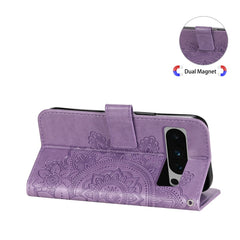 Seven-petal Flowers Embossing Leather Phone Case