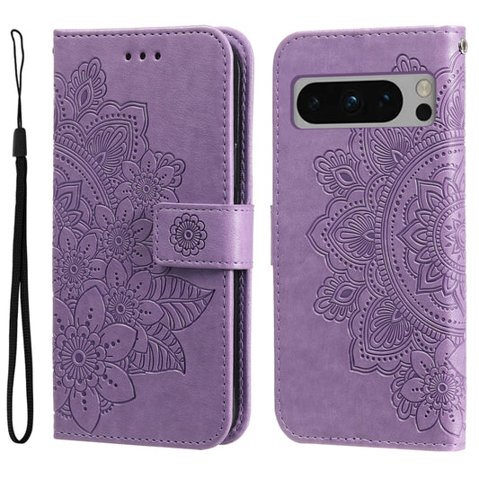 Seven-petal Flowers Embossing Leather Phone Case