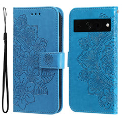 Seven-petal Flowers Embossing Leather Phone Case