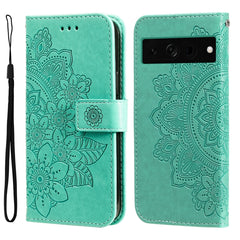 Seven-petal Flowers Embossing Leather Phone Case