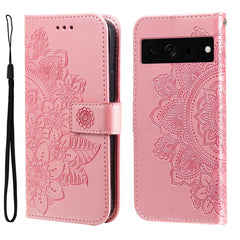 Seven-petal Flowers Embossing Leather Phone Case