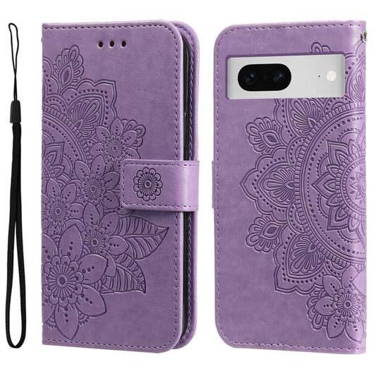 Seven-petal Flowers Embossing Leather Phone Case