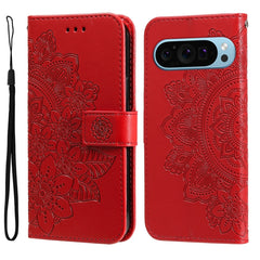 Seven-petal Flowers Embossing Leather Phone Case