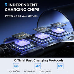 JOYROOM JR-CCN07 120W Dual PD+QC3.0 3-Port Car Charger, JR-CCN07