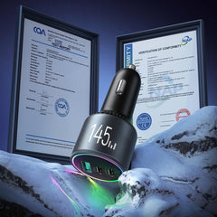 JOYROOM JR-CCN07 120W Dual PD+QC3.0 3-Port Car Charger, JR-CCN07