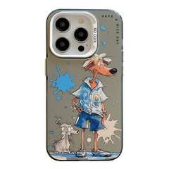Animal Pattern Oil Painting Series PC + TPU Phone Case
