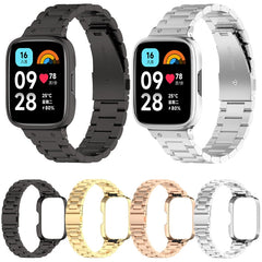 2 in 1 Three-bead Metal Watch Band with Watch Frame, For Redmi Watch 3 Lite / Watch 3 Active