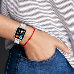 2 in 1 Three-bead Metal Watch Band with Watch Frame, For Redmi Watch 3 Lite / Watch 3 Active