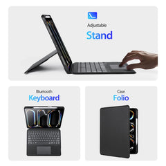 DUX DUCIS DK Series Magnetic Wireless Bluetooth Keyboard Tablet Case, For iPad Pro 13 2024, For iPad Pro 11 2024, For iPad Air 11 2024 / 4&5 / iPad Pro 11 2022, For iPad 10th Gen 10.9 2022, For iPad 10.2 2019/2020/2021/Air 2019