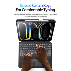 DUX DUCIS DK Series Magnetic Wireless Bluetooth Keyboard Tablet Case, For iPad Pro 13 2024, For iPad Pro 11 2024, For iPad Air 11 2024 / 4&5 / iPad Pro 11 2022, For iPad 10th Gen 10.9 2022, For iPad 10.2 2019/2020/2021/Air 2019