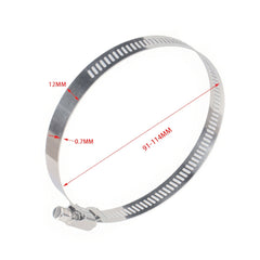 4 PCS Stainless Steel Hose Clamps Pipe Clip Fuel Line Clip, Size: 91-114mm