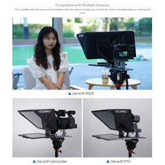 FEELWORLD TP16 16 inch Tablet Horizontal Vertical Prompting Folding Teleprompter, Bluetooth Remote Control