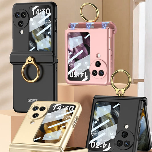 GKK Integrated Magnetic Hinged Flip Case with Ring Holder, For OPPO Find N3 Flip