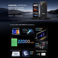 Oukitel WP19 Pro, 6.8 inch MediaTek Helio G99 Octa-core, NFC, Network: 4G