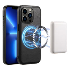 Denior Cowhide Texture Leather MagSafe Phone Case