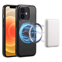 Denior Cowhide Texture Leather MagSafe Phone Case