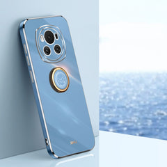 XINLI Straight 6D Plating Gold Edge TPU Shockproof Case with Ring Holder, For Honor Magic6 5G