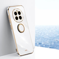 XINLI Straight 6D Plating Gold Edge TPU Shockproof Case with Ring Holder, For Honor Magic7 Pro, For Honor Magic7, For Honor X60 Pro