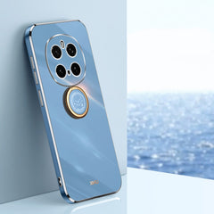 XINLI Straight 6D Plating Gold Edge TPU Shockproof Case with Ring Holder, For Honor Magic7 Pro, For Honor Magic7, For Honor X60 Pro