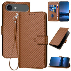 YX0070 Carbon Fiber Buckle Leather Phone Case with Lanyard