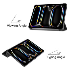 Custer Pure Color 3-Fold Holder Smart Leather Tablet Case