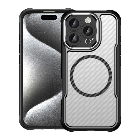 Carbon Fiber Texture MagSafe Translucent Phone Case