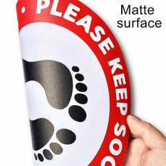 Self-adhesive Waterproof PVC Epidemic Prevention Social Distance Floor Stickers, Length:24cm