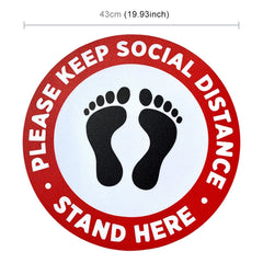 Self-adhesive Waterproof PVC Epidemic Prevention Social Distance Floor Stickers, Length:43cm