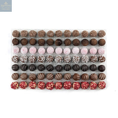 English Truffle Selection - milk caramel, dark rum, pink gin, milk prosecco, dark cappuccino, milk orange, white champagne