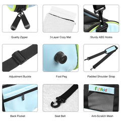 FUNADD Pet Travel Carrier Bag Shoulder Foldable Tote Bag