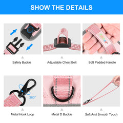 FunAdd Traction Rope Reflective Breathable Nylon Pet Vest Dog Harness, Size: M