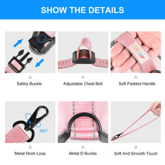 FunAdd Traction Rope Reflective Breathable Nylon Pet Vest Dog Harness, Size: S