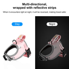 FunAdd Traction Rope Reflective Breathable Nylon Pet Vest Dog Harness, Size: S