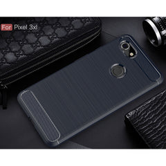 Brushed Texture Carbon Fiber Shockproof TPU Case for Google Pixel 3 XL, For Google Pixel 3 XL