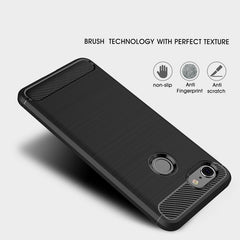 Brushed Texture Carbon Fiber Shockproof TPU Case for Google Pixel 3, For Google Pixel 3