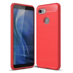 Brushed Texture Carbon Fiber Shockproof TPU Case for Google Pixel 3, For Google Pixel 3