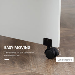 HOMCOM Mobile Drop Leaf Dining Table Folding Desk w/ 2 Wheels White