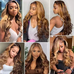 Wholesale Highlight Color 5x5 HD Transparent Lace Frontal Wig Raw Brazilian Virgin Hair Wig Cuticle Aligned 100% Human Hair Wigs