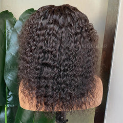 Brazilian Human Hair Wig Cheap Price 100% Natural Human Hair Deep Wave 360 Brown Lace Frontal Wig on Sale