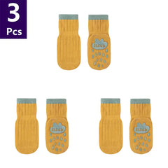 3 Pairs/lot Children's Socks Solid Striped Spring Boy Rubber Anti Slip Newborn Baby Floor Socks Cotton Infant Socks For Girls