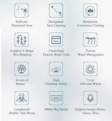 ABIR X8 Robot Vacuum Cleaner ,Laser System, Multiple Floors Maps, Zone Cleaning,Restricted Area Setting for Home Carpet Cleaning