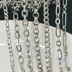 1meter Stainless Steel Necklace Chain for Jewelry Making DIY 1:3 NK Rolo Cable Link Curb Chains Thick Chain Bracelet Accessories