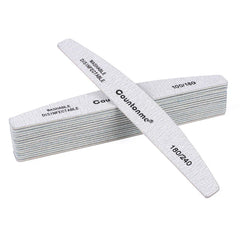 10pcs/Lot Professional Wooden Nail Files 180/240 Buffer 100/180 Grey Boat Wood Sandpaper Block Gel Polisher Sanding Nail Files