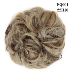 LUPU Synthetic Hair Bun Messy Scrunchies With Elastic Band Natural Fake Hair Tie Pieces Ponytail Colored Black Purple Pink Green