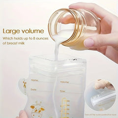 30-pack of BPA-free Breastmilk Storage Bags, 8 Oz. Leak-proof Self-standing Freezer-safe Bags with Breastfeeding Pour Spout