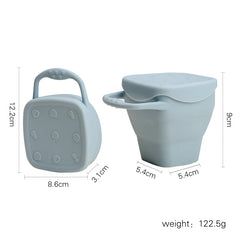 Baby Silicone Snack Cups for Toddlers Spill Proof Collapsible Toddle Portable Silicone Snack with Lids Baby food Storage Tank