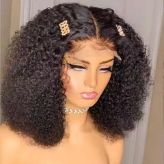 Afro Kinky Curly Raw Brazilian Virgin Human Hair Wig 4x4 Lace Frontal Closure HD Transparent Lace Front Natural Human Hair Wig