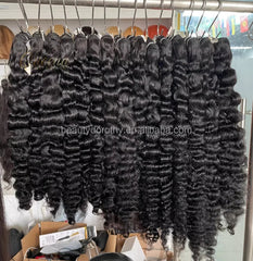 Wholesale Natural Raw Human Hair Bundle Cuticle Aligned Burmese Curly Human Hair Weave Bundle Vendors
