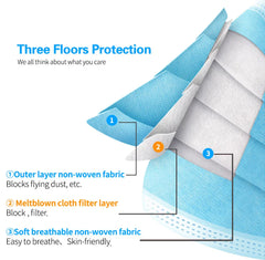 Disposable Nonwove 3 Layer mascarillas quirurgicas homologadas mask маска для лица mascarillas mascara face mask маска Fast Ship