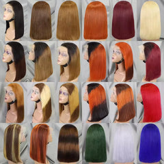 Cheap Price Short Human Hair Wig Natural Color Bob Lace Frontal 13*4 Human Hair Wigs Short Straight Hair Bob Wigs Manufactures